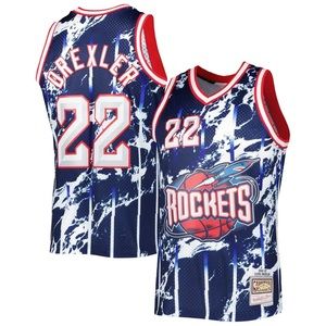 Size Small Houston Rockets Clyde Drexler Classics Jersey Mitchell & Ness 96-97